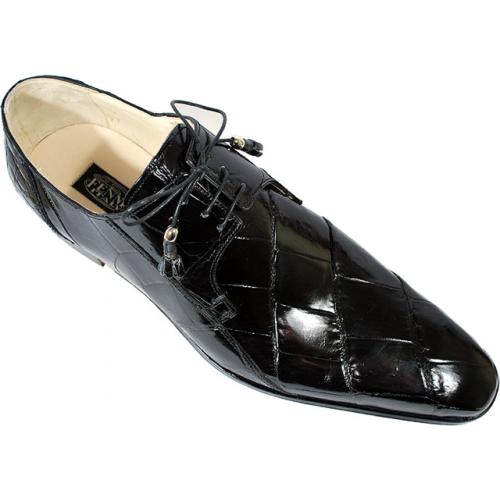 Fennix Italy 3228 Black All-Over Genuine Alligator Shoes